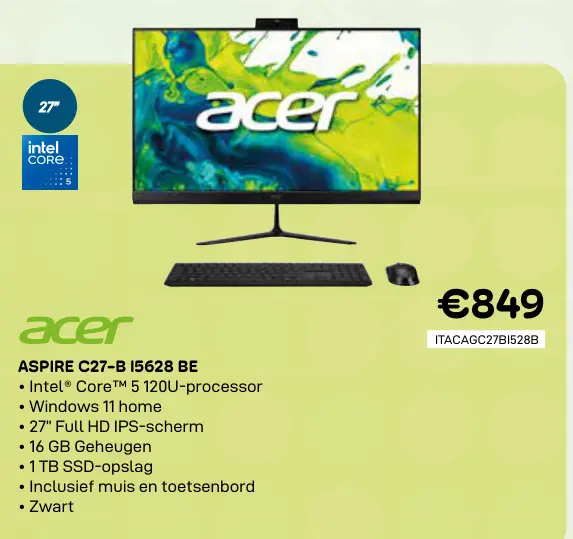 Promotie: Aspire c27-b i5628 be