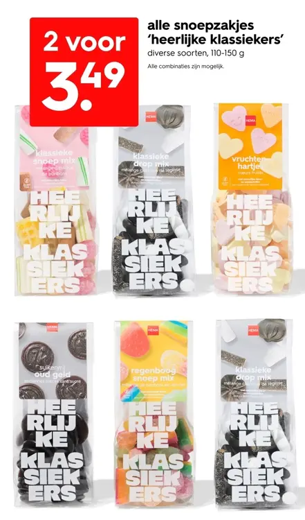 Aanbieding: Alle snoepzakjes 'heerlijke klassiekers'