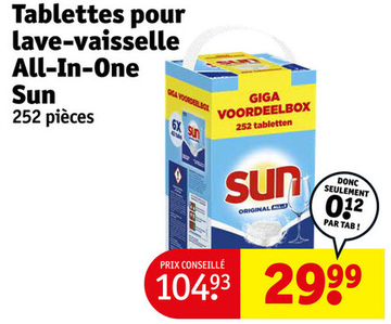 Offre: Tablettes pour lave-vaisselle All-In-One Sun