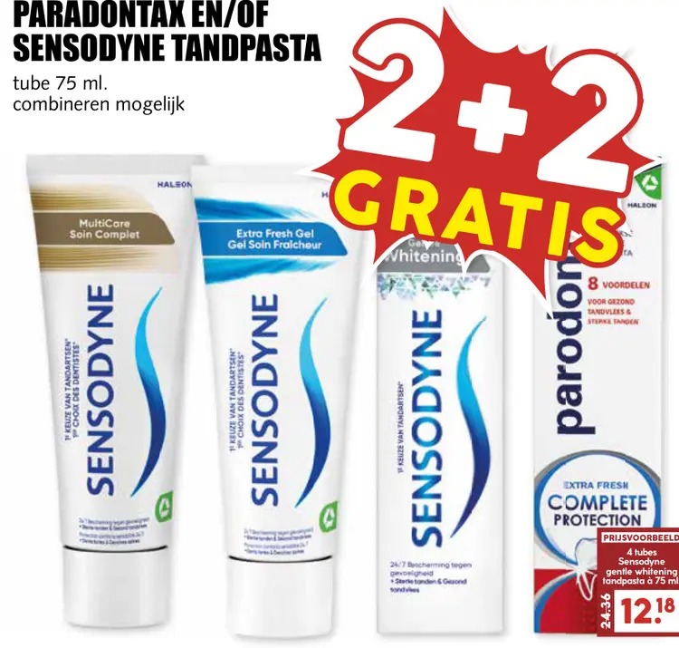 Aanbieding: Paradontax en/of SENSODYNE tandpasta