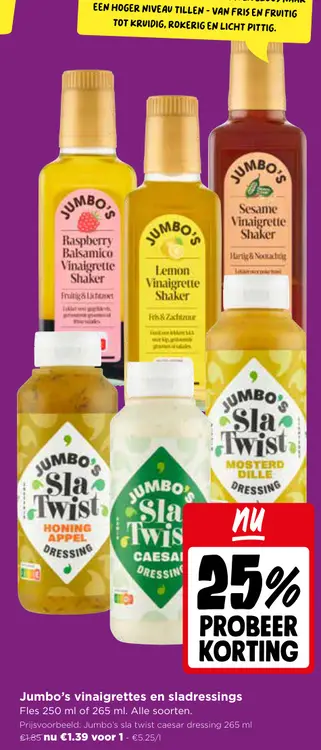 Promotie: Vinaigrettes en sladressings