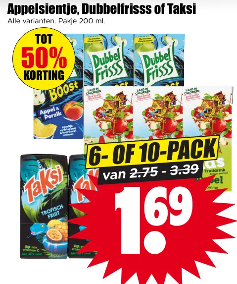 Aanbieding: Appelsientje, Dubbelfrisss of Taksi