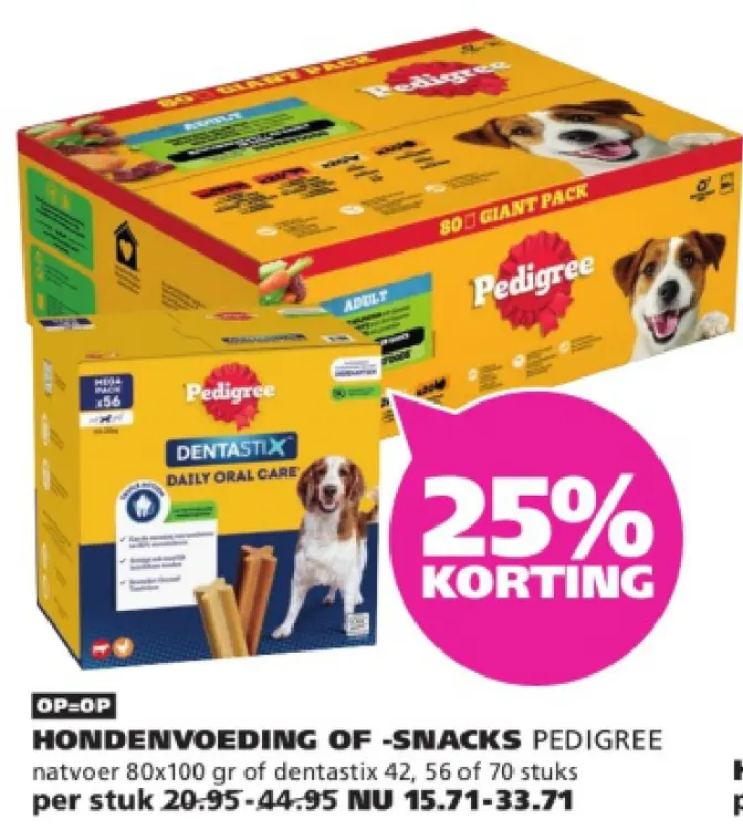 Aanbieding: Hondenvoeding of -snacks