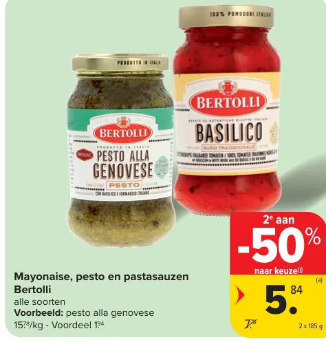 Promotie: Mayonaise, pesto en pastasauzen