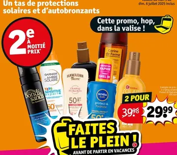 Offre: Protections solaires et d'autobronzants