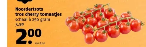 Aanbieding: tros cherry tomaatjes