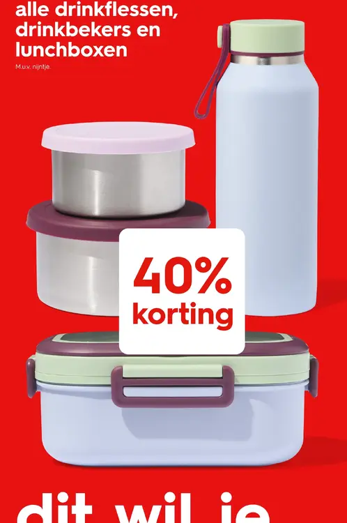 Aanbieding: drinkbekers en lunchboxen en drinkflessen