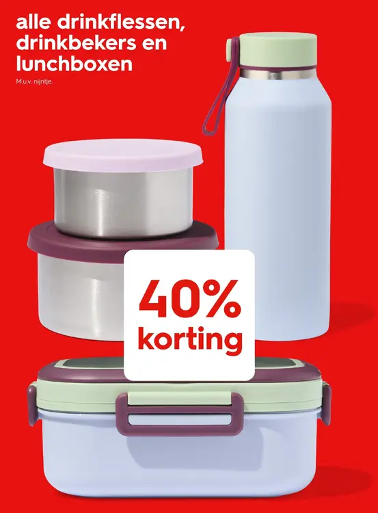 Aanbieding: Alle drinkflessen, drinkbekers en lunchboxen