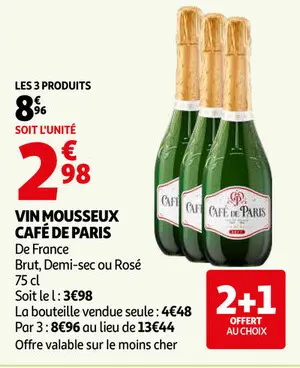 Promotie: Vin mousseux CAFÉ DE PARIS