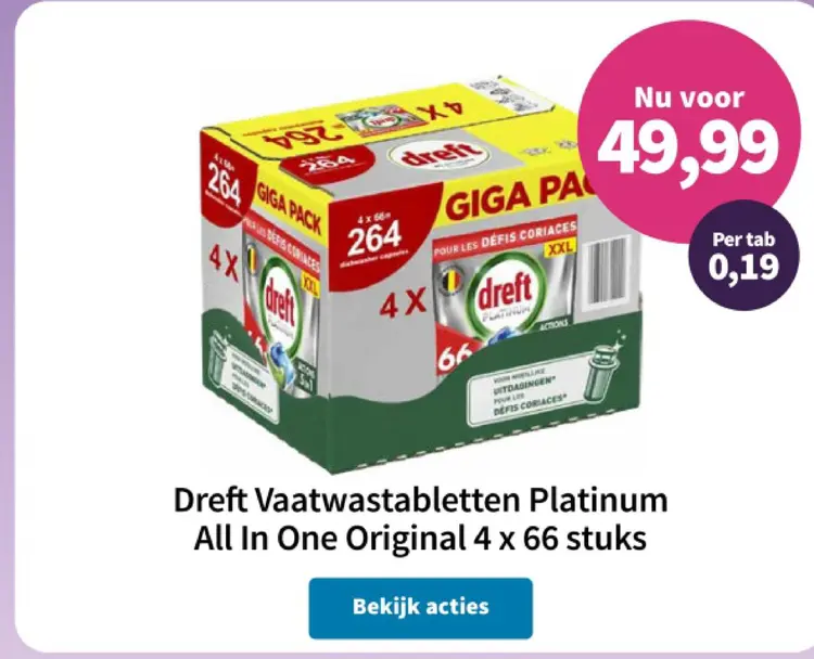 Promotie: Vaatwastabletten Platinum All In One Original