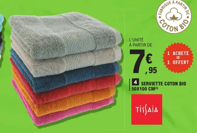 Promotie: Serviette coton bio