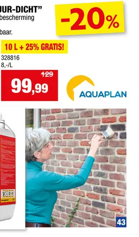 Promotie: Aquaplan muur-dicht 10l + 25% transparant
