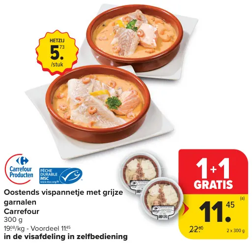 Promotie: Oostends vispannetje met grijze garnalen