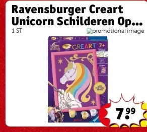 Aanbieding: Ravensburger Creart Unicorn Schilderen Op Nummer