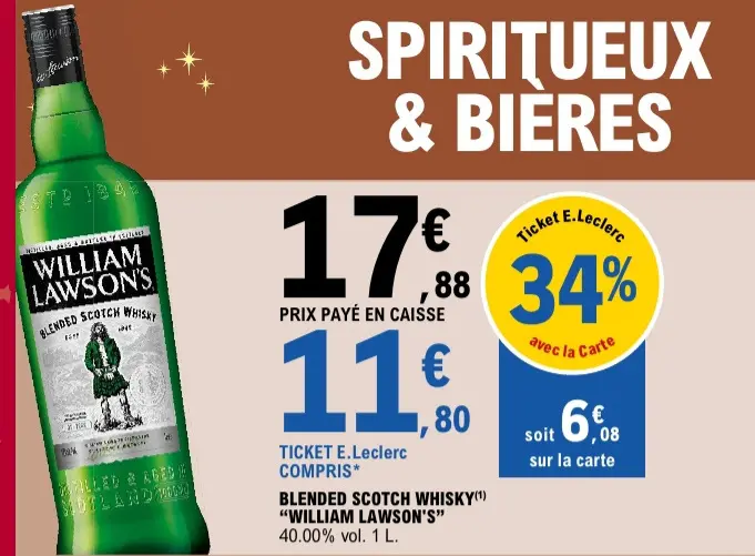 Promotie: Blended scotch whisky "WILLIAM LAWSON'S"