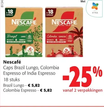 Aanbieding: Nescafé Caps Brazil Lungo, Colombia Espresso