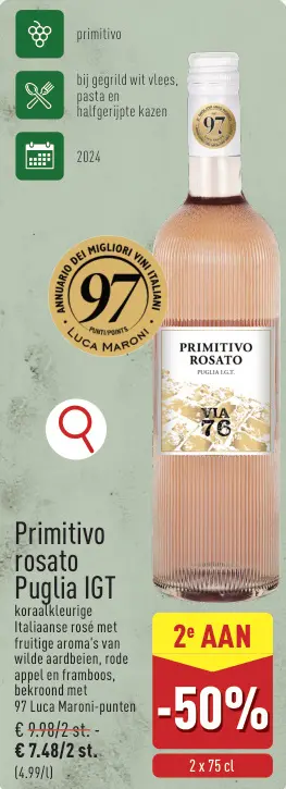 Promotie: Primitivo rosato Puglia IGT