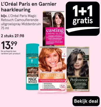 Aanbieding: L'Oréal Paris en Garnier haarkleuring