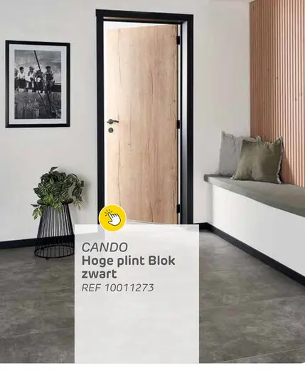 Aanbieding: Cando hoge plint blok - zwart - 240cm - 18x58mm