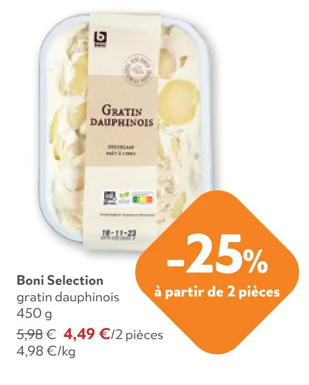 Offre: Boni Selection gratin dauphinois