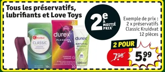 Offre: Tous les préservatifs lubrifiants et Love Toys