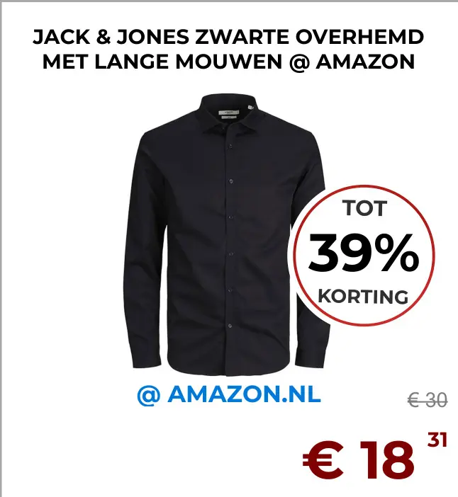 Aanbieding: Zwarte overhemd met lange mouwen