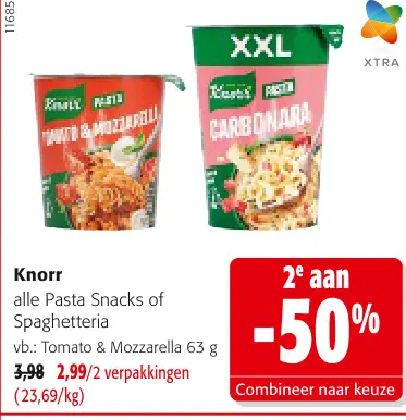 Promotie: Knorr alle Pasta Snacks of Spaghetteria