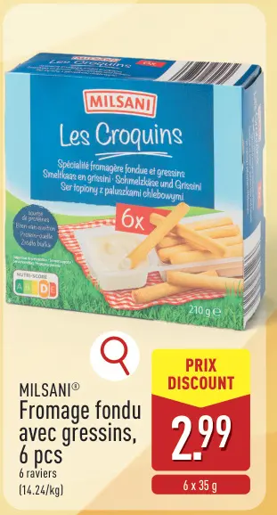 Offre: Fromage fondu avec gressins