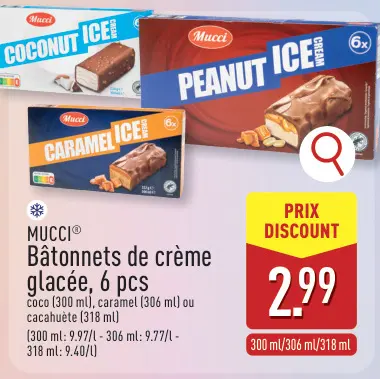 Offre: Bâtonnets de crème glacée, 6 pcs