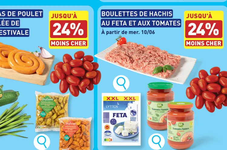Offre: Boulettes de hachis au feta et aux tomates