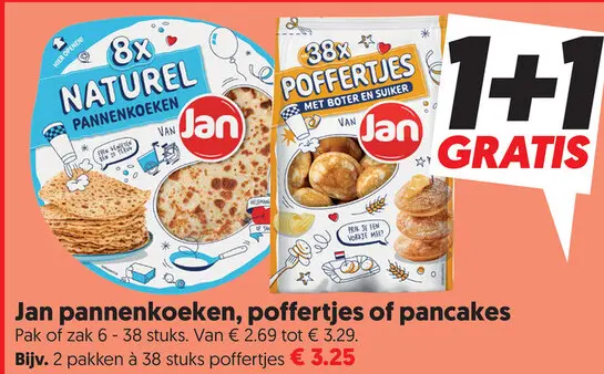 Aanbieding: Pannenkoeken, poffertjes of pancakes