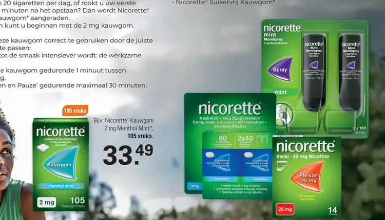 Aanbieding: Nicotine Kauwgom Mint