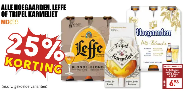 Aanbieding: Alle Hoegaarden, Leffe of Tripel Karmeliet