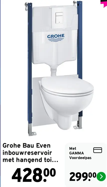 Aanbieding: Bau Even inbouwreservoir met hangend toilet