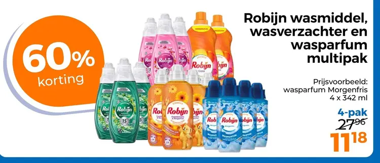 Aanbieding: Robijn wasmiddel, wasverzachter en wasparfum