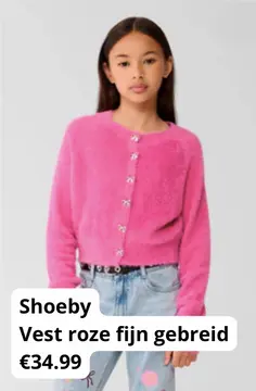 Aanbieding: Vest roze fijn gebreid