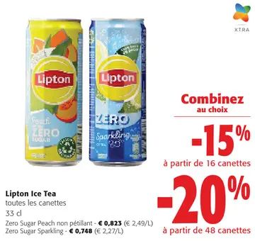 Offre: Lipton Ice Tea toutes les canettes