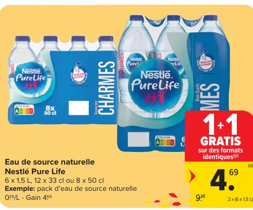 Offre: Eau de source naturelle