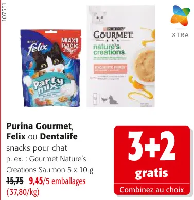 Offre: Purina Gourmet, Felix ou Dentalife