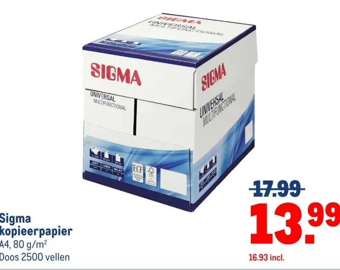 Aanbieding: Sigma kopieerpapier