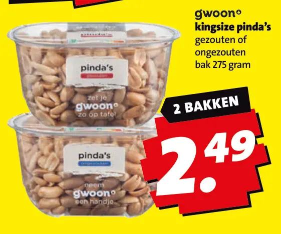 Aanbieding: Kingsize pinda's gezouten of ongezouten