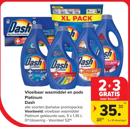 Promotie: Vloeibaar wasmiddel en pods Platinum
