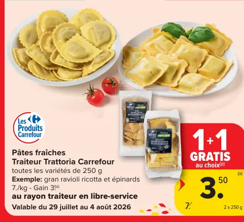 Offre: Pâtes fraîches Traiteur Trattoria