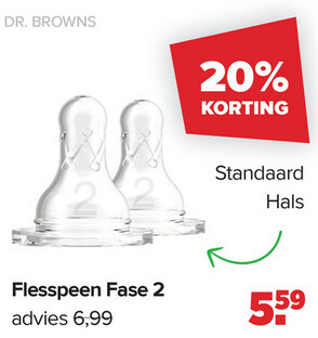 Aanbieding: Dr. Brown's Flesspeen Standaard Hals Fase 2 2-Pack