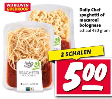 Aanbieding: Daily Chef spaghetti of macaroni bolognese