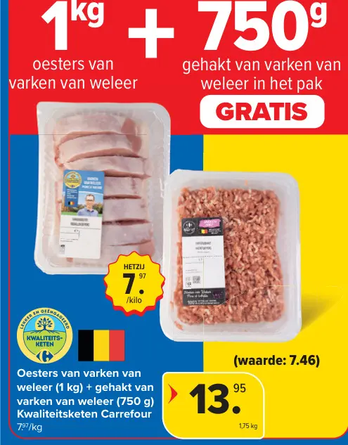 Promotie: Oesters van varken van weleer + gehakt van va