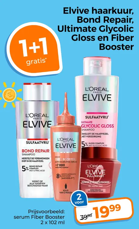 Aanbieding: Elvive haarkuur, Bond Repair, Ultimate Glycolic Gloss en Fiber Booster