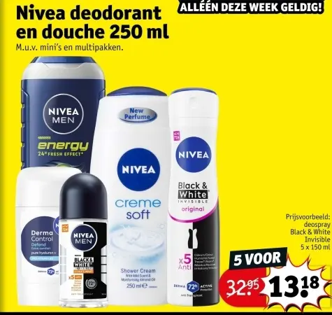 Aanbieding: Nivea deodorant en douche