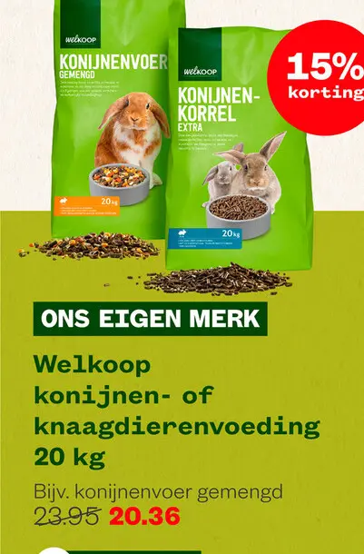 Aanbieding: konijnen- of knaagdierenvoeding
