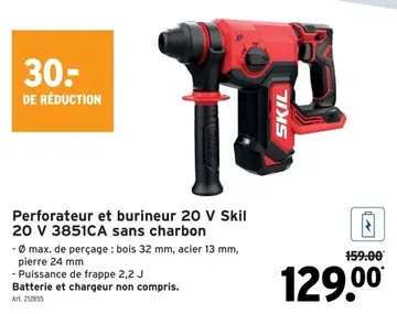 Offre: Perforateur et burineur 20 V Skil 20 V 3851CA
